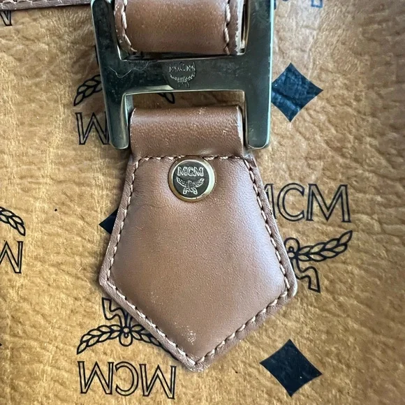 MCM Cognac and Orange Visetos Tote - Picture 4 of 15